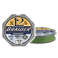 PLECIONKA BRAIDER X12 OLIVE GREEN 0,16/150 KONGER